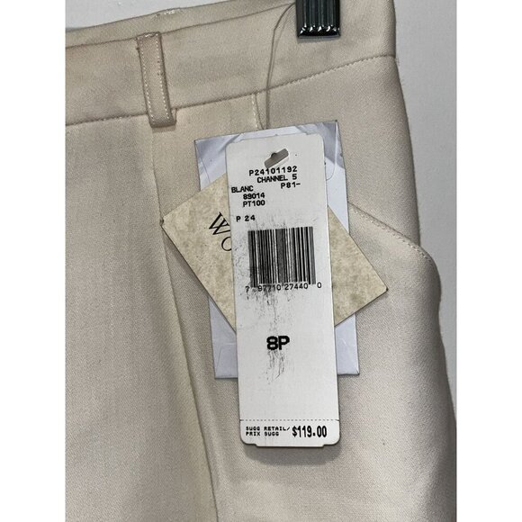 NWT Jones New York Cream High-Waist Pleated Wide Legs Women's Pants Size 8P - Picture 4 of 10